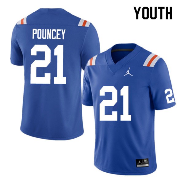 Youth #21 Ethan Pouncey Florida Gators College Football Jersey Throwback